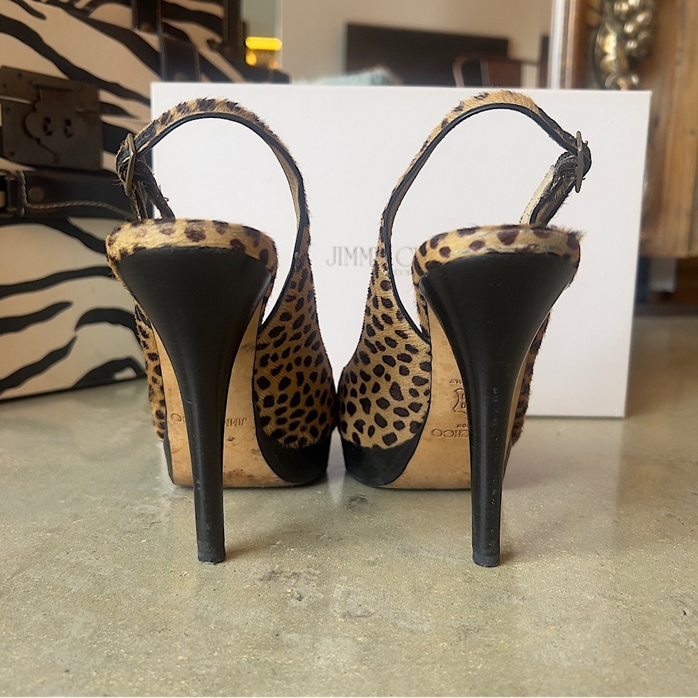 Jimmy Choo Peep Toe Sling Back Heels Size 36.5 - Picture 5 of 10